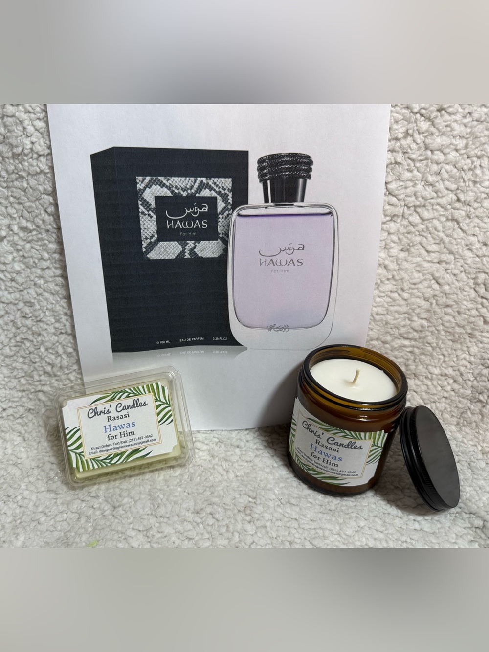 Rasasi Hawas For Him Scent Candle/Melts Bundle (type)